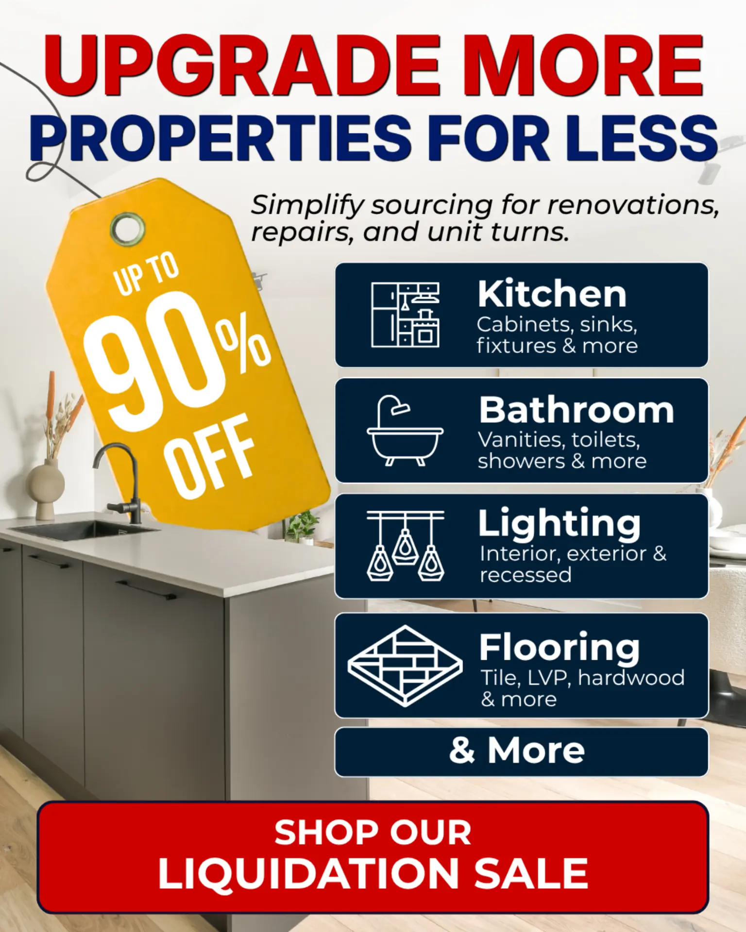 Property renovation liquidation sale ad creative