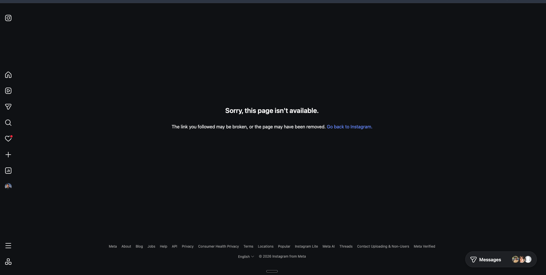 Broken social media links on the LVSC website